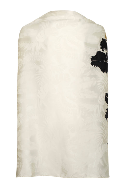 Capote Silk Jacquard Cape / Black Orchids