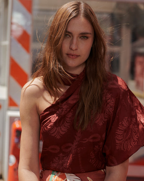 Chiminango Jacquard Blouse / Wine