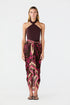 De La Falaise Cotton Silk Sarong / Fuchsia Flowers