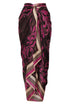 De La Falaise Cotton Silk Sarong / Fuchsia Flowers
