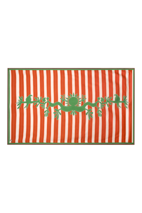 De La Falaise Cotton Silk Sarong / Green Solana Shield