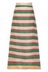 El Carmelo Linen Midi Skirt / Green Artisanal Stripes