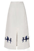 El Carmen Embroidered Midi Skirt / Ivory and Navy