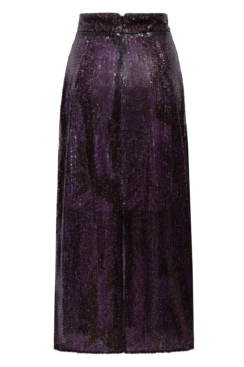 El Carmen Sequin Midi Skirt / Purple Rainforest