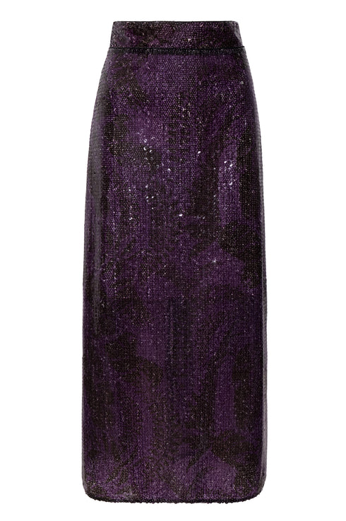 El Carmen Sequin Midi Skirt / Purple Rainforest