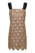El Club del Clan Beaded Palms Mini Dress / Gold