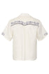 El Jared Linen Embroidered Shirt / Ivory Blue Horseshoes