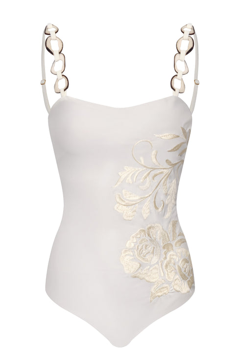 Esteros Embroidered One Piece / Ivory