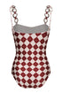 Esteros One Piece / Burgundy Rhombuses Ivory - Ivory
