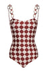 Esteros One Piece / Burgundy Rhombuses Ivory - Ivory