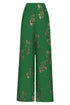 Fiol Cotton Silk Pants / Green Buganvilias