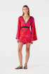 Francisca Silk Jacquard Mini Dress / Red & Fuchsia Maxi Buganvilia