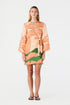 Hojarasca Linen Mini Tunic Dress / Peach Palms