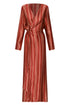 Hojarasca Silk Satin Wrap Maxi Dress / Red Chains