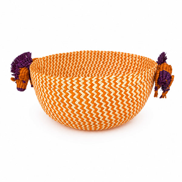 Horse Iraca Bread Basket - Terra & Purple