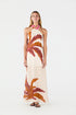 Ipanema Linen Maxi Dress / Fuchsia Palm