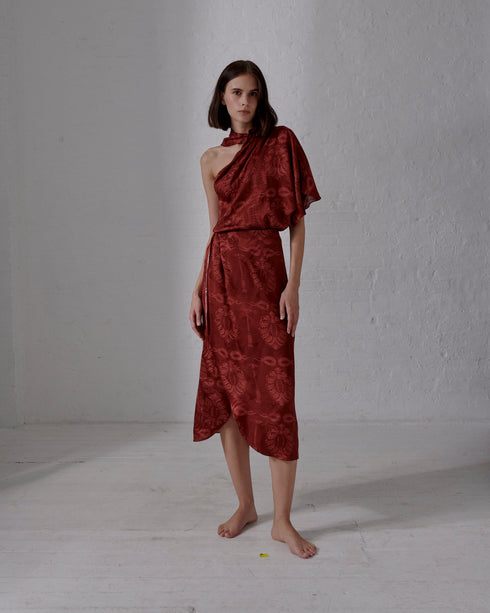 Chiminango Jacquard Blouse / Wine