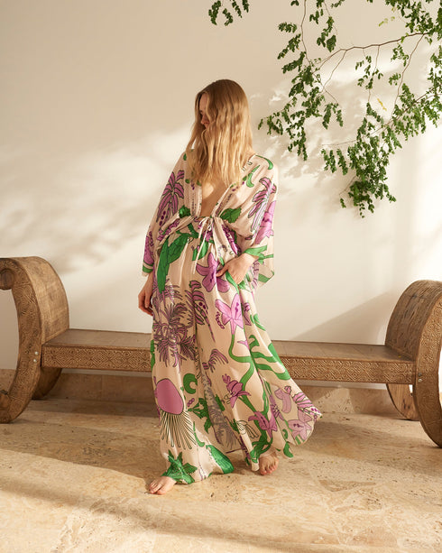 San Cipriano Silk Pants / Violet Garden