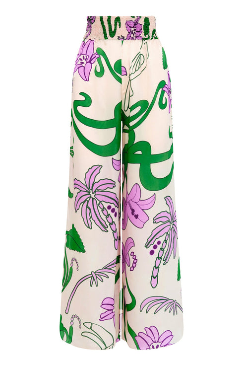 San Cipriano Silk Pants / Violet Garden