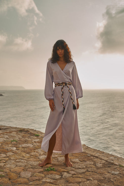 Tertulia Martellato Silk Maxi Dress / Lila