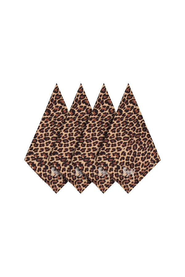 Jaguar Embroidered Linen Napkins / Set of 4