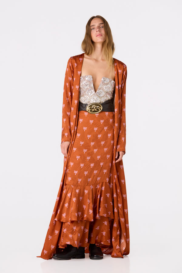 Sevilla Jacquard Skirt / Terra Polka Palms