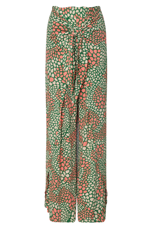 La Bamba Jersey Pants / Green Peach Animal Print
