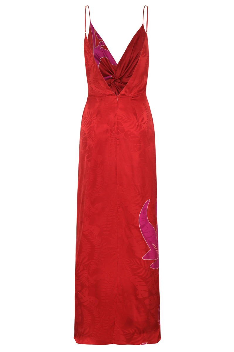 silk jacquard dress Metallic Jacquard Silk Satin Dress Blue & Gold