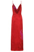 Macarena Silk Jacquard Midi Dress / Red & Fuchsia Maxi Buganvilia