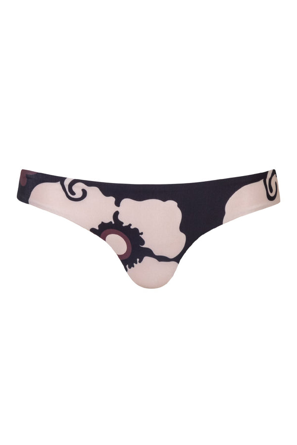 Guava Bottom / Black Maxi Flowers - Nude