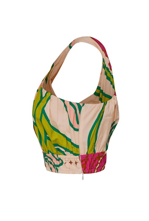 Ornella Cotton Top / Beige Moon Garden