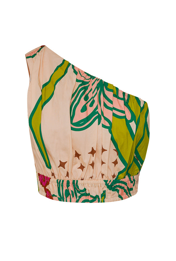 Ornella Cotton Top / Beige Moon Garden