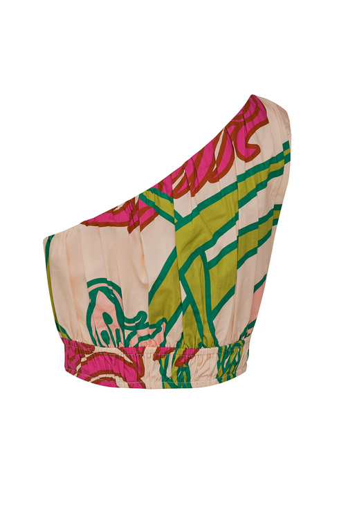 Ornella Cotton Top / Beige Moon Garden