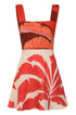 Micaela Hand-Embroidered Linen Mini Dress / Orange Palms