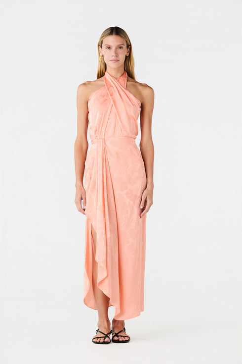 Cayetana Silk Jacquard Blouse / Peach