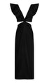 Quetzal Linen Midi Dress / Black