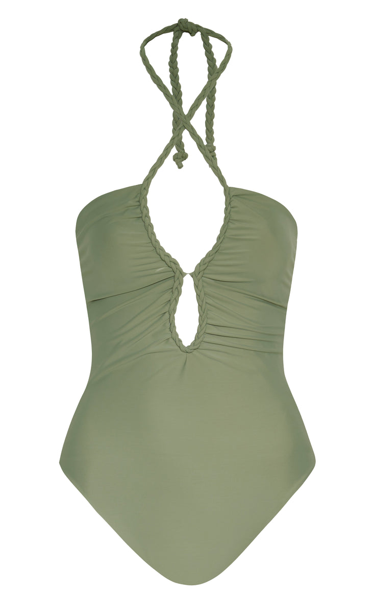 ワンピース digne cut out one-piece sage 1 Saint Tropez Sage One Piece Swimsuit | V-Neck Cutout – Juan de Dios