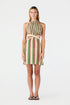 San Agustín Linen Mini Dress / Green Artisanal Stripes