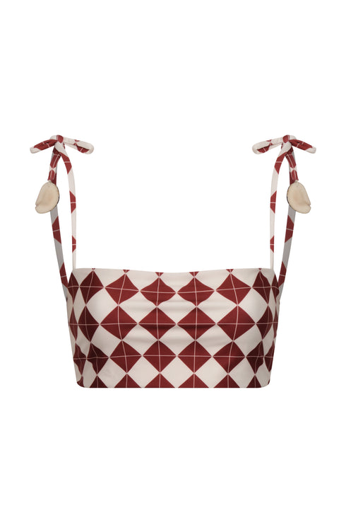 San Miguel Top / Burgundy Rhombuses Ivory - Ivory