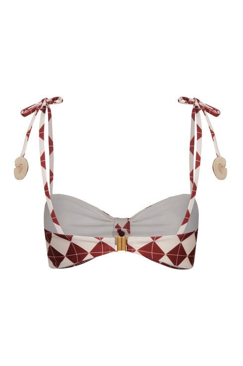 San Miguel Top / Burgundy Rhombuses Ivory - Ivory