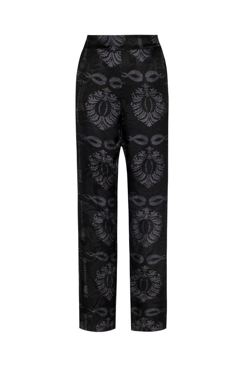Santo Tomas Silk Jacquard Pants / Black