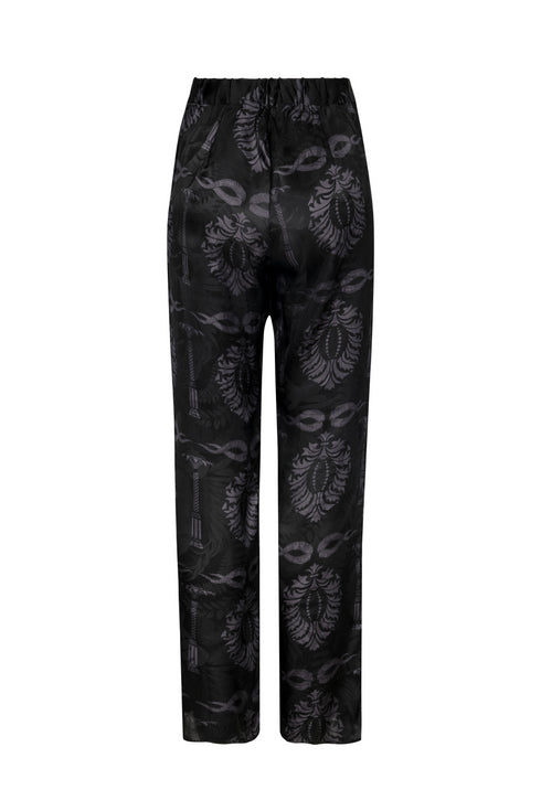 Santo Tomas Silk Jacquard Pants / Black