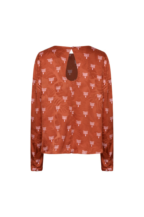 Sevilla Jacquard Blouse / Terra Polka Palms