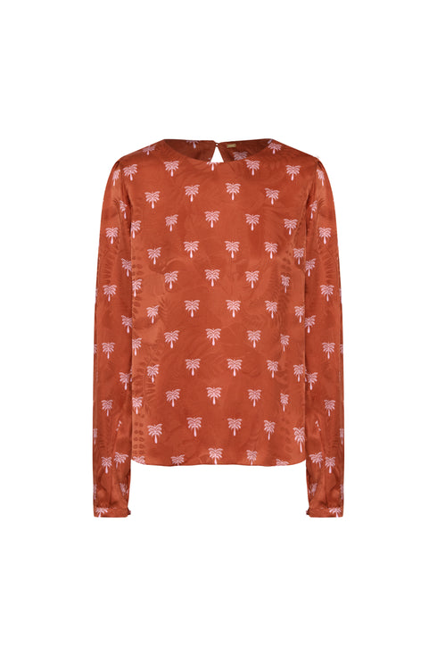 Sevilla Jacquard Blouse / Terra Polka Palms