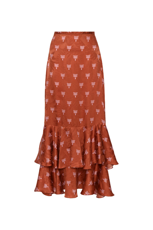 Sevilla Jacquard Skirt / Terra Polka Palms