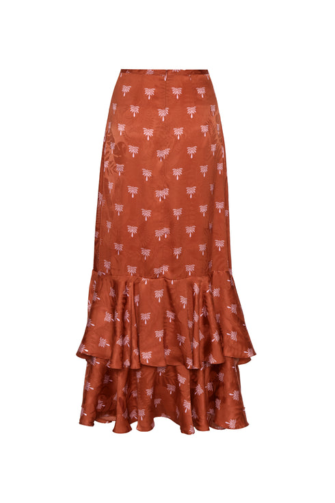 Sevilla Jacquard Skirt / Terra Polka Palms