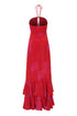Sevillana Silk Crepe Maxi Dress / Red & Fuchsia Buganvilias