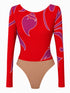 Sol Jersey Bodysuit / Red Buganvilias