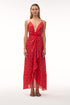 Sabina Martellato Silk Midi Dress / Red Polka Palms