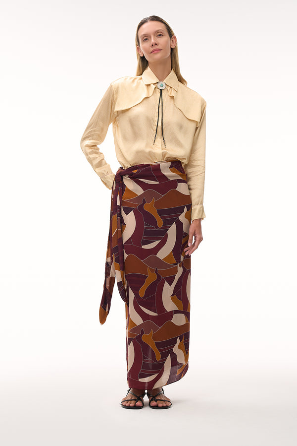 Andalucía Satin Silk Shirt / Butter Reptile
